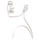 Бенто-топпер / Девушка силуэт1 / акрил  зеркальный серебро