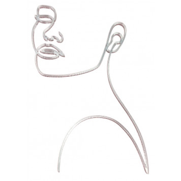 Бенто-топпер / Девушка силуэт1 / акрил  зеркальный серебро