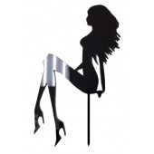 Бенто-топпер / Девушка силуэт2 / акрил  черный