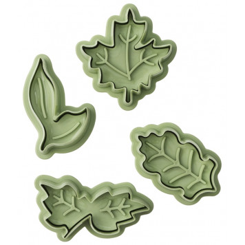 Плунжеры кондитерские Доляна «Листва», набор 4 шт., пластик, зелёный МИКС