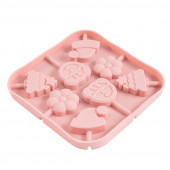 Форма силиконовая "Новогодние мишки" 13,5*13,5 см, 8 ячеек