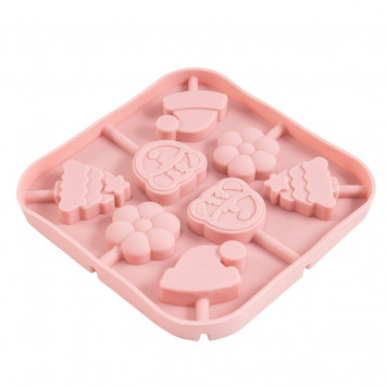 Форма силиконовая "Новогодние мишки" 13,5*13,5 см, 8 ячеек