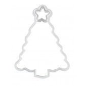 Вырубка для пряника с оттиском "Елка со звездой" мини пластик, 8,5 см