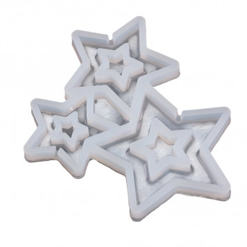 Форма силиконовая для леденцов "Звезды контур" 100*80 мм, 3 ячейки