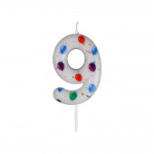 Свеча в торт "9" , 5,5 х 8 см