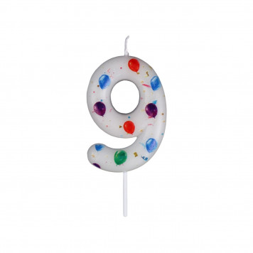 Свеча в торт "9" , 5,5 х 8 см