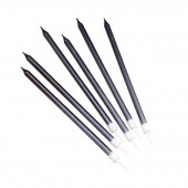 Свечи в торт «Ройс», 6 шт., высокие, 13 см, графит металлик