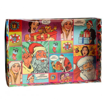 Коробочка для печенья "Pop-art новогодний сюрприз", 22 х 15 х 3 см