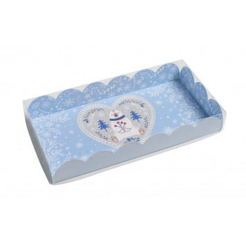 Коробка для кондитерских изделий с PVC крышкой «Снежная пора», 10.5 × 21 × 3 см