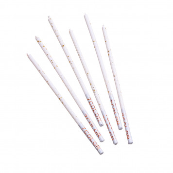 Набор свечей в торт, 6 штук "Исполнение желаний", 16,5 см, белый  с золотом