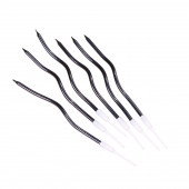 Свечи для торта витые «Серпантин» 6 шт., коктейльные, мокрый асфальт