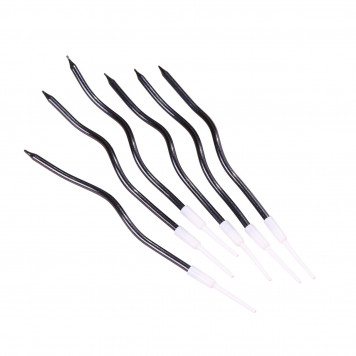 Свечи для торта витые «Серпантин» 6 шт., коктейльные, мокрый асфальт