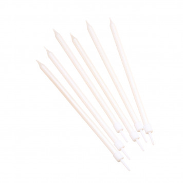 Свечи в торт «Ройс», 6 шт., высокие, 13 см, жемчужный металлик