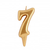 Свеча для торта «Цифра 7», золотая, 5.5 см