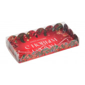 Коробка для кондитерских изделий новогодняя с пластиковой крышкой «Яркого праздника», 10.5 х 21 х 3 см