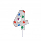 Свеча в торт "4" , 5,5 х 8 см