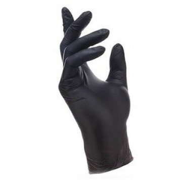 Перчатки виниловые Черные S, 100шт