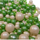 Посыпки рисовые Зеленый, серебро, 100г