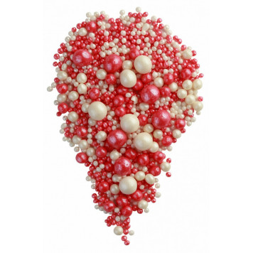 Посыпки рисовые Красный, серебро, 100г