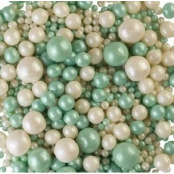 Посыпки рисовые Изумруд, серебро, 100г