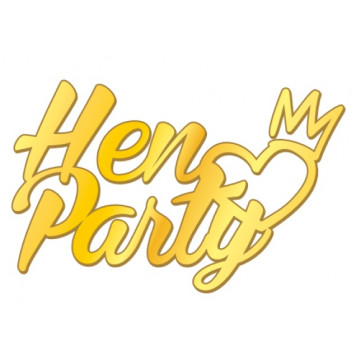 Топпер Hen party золотой акрил рза126