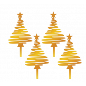 Набор топперов Елки золото акрил нг58