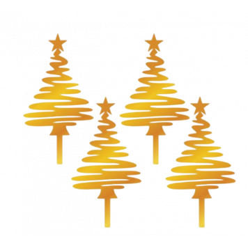 Набор топперов Елки золото акрил нг58