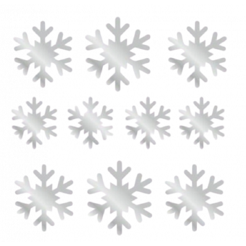 Набор топперов Снежинки серебро акрил нг60