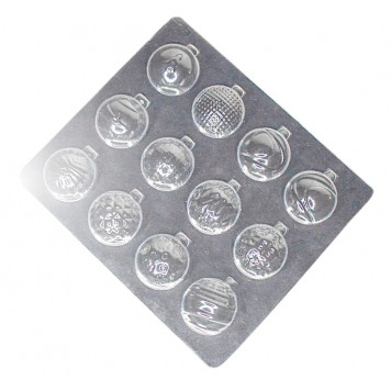 Форма для шоколада Новогодние шары (18) 30мм / 12шт