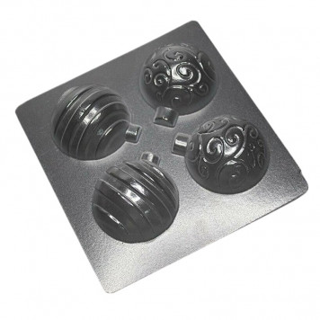 Форма для шоколада НОВОГОДНИЕ ШАРЫ (11) 5см / 4 шт