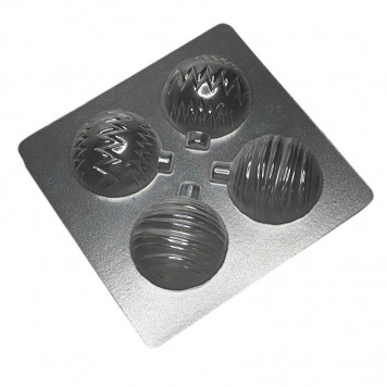 Форма для шоколада НОВОГОДНИЕ ШАРЫ (12) 5см / 4 шт