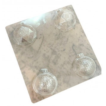 Форма для шоколада НОВОГОДНИЕ ШАРЫ (3) 5см / 4 шт