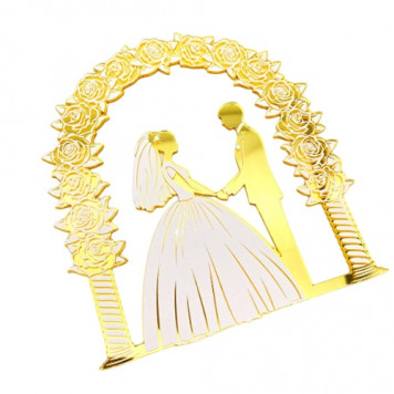 Топпер Свадебный золотой акрил нов34