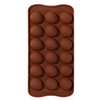 Форма для конд. украшений 18 ячеек 21х10,5х1,5 см "Мячики", цвет шоколадный  6032570
