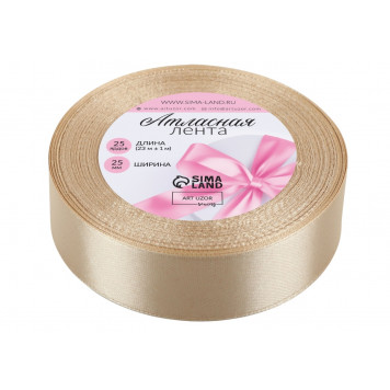 Лента атласная 25мм*20±1ярд(18м±1м) цветы серый АУ