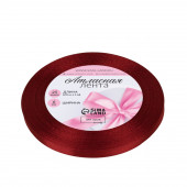 Лента атласная, 6 мм, 23±1 м, бордовая №37