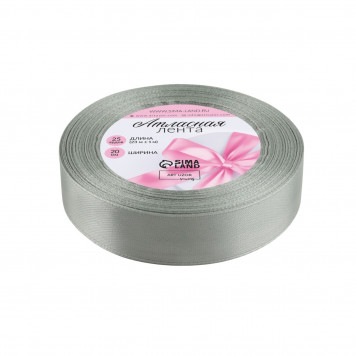 Лента атласная №176 20мм*25±1ярд(23м±1м) светло-серый АУ