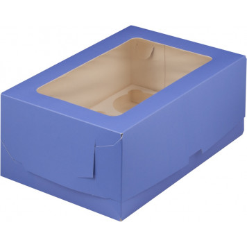 Коробка 6 капкейков 23*16*10 Лаванда