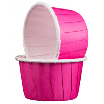 Мини-капсулы для маффинов с бортиком Фуксия 38*30мм, 20шт