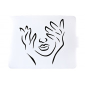 Трафарет Контур лица с руками 20*15 см