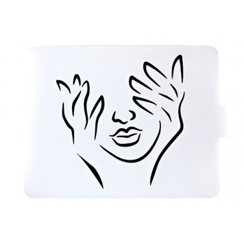 Трафарет Контур лица с руками 20*15 см