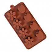 Форма силиконовая для шоколада Тюльпан и ромашка 20*10, 8 ячеек