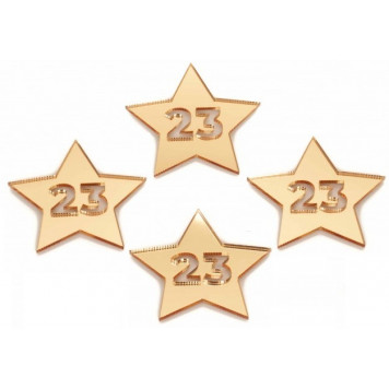 Набор топперов 23 февраля 4шт акрил золото лм30