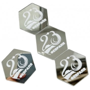 Бирки 23 февраля акрил серебро лм25