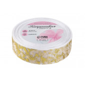 Лента капроновая с тиснением 25мм*25±1ярд №001 мрамор белый АУ