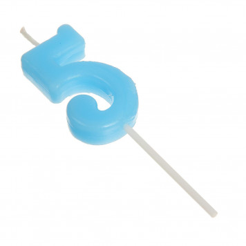 Свеча в торт на шпажке, цифра 5, МИКС, 4.5х2.5 см