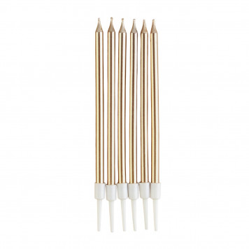 Свечи для торта «С днем рождения», 6 шт., 12.5 х 0.5 см