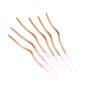 Свечи для торта витые «Серпантин» 6 шт., коктейльные, шампань