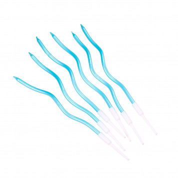 Свечи для торта витые «Серпантин» 6 шт., коктейльные, небесно-голубые