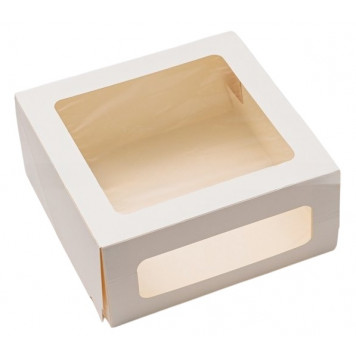 Коробка 22*22*10 белая с окнами